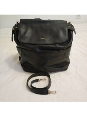 Mina Baie Kinney Vegan Leather Diaper Bag Black Backpack